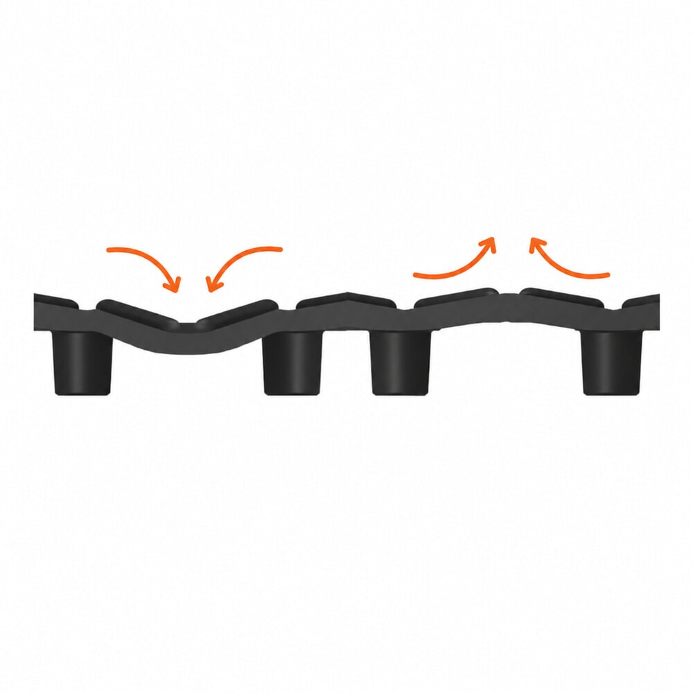 Produktabbildung Nr. 5: REBOURNE® Anti-Ermüdungsmatte H2, hochbelastbar, gelochte Oberfläche, Arbeitsplatz-Set mit 4 Randleisten, BxL 1220 mm x 1580 mm