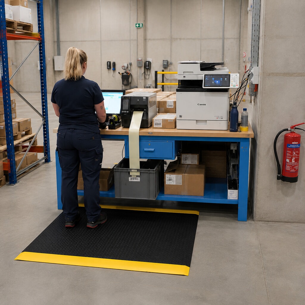 Produktabbildung Nr. 5: REBOURNE® Anti-Ermüdungsmatte W2, für Standzeit bis 8 Stunden, Raute, schwarz/gelb, BxL 600 mm x 910 mm
