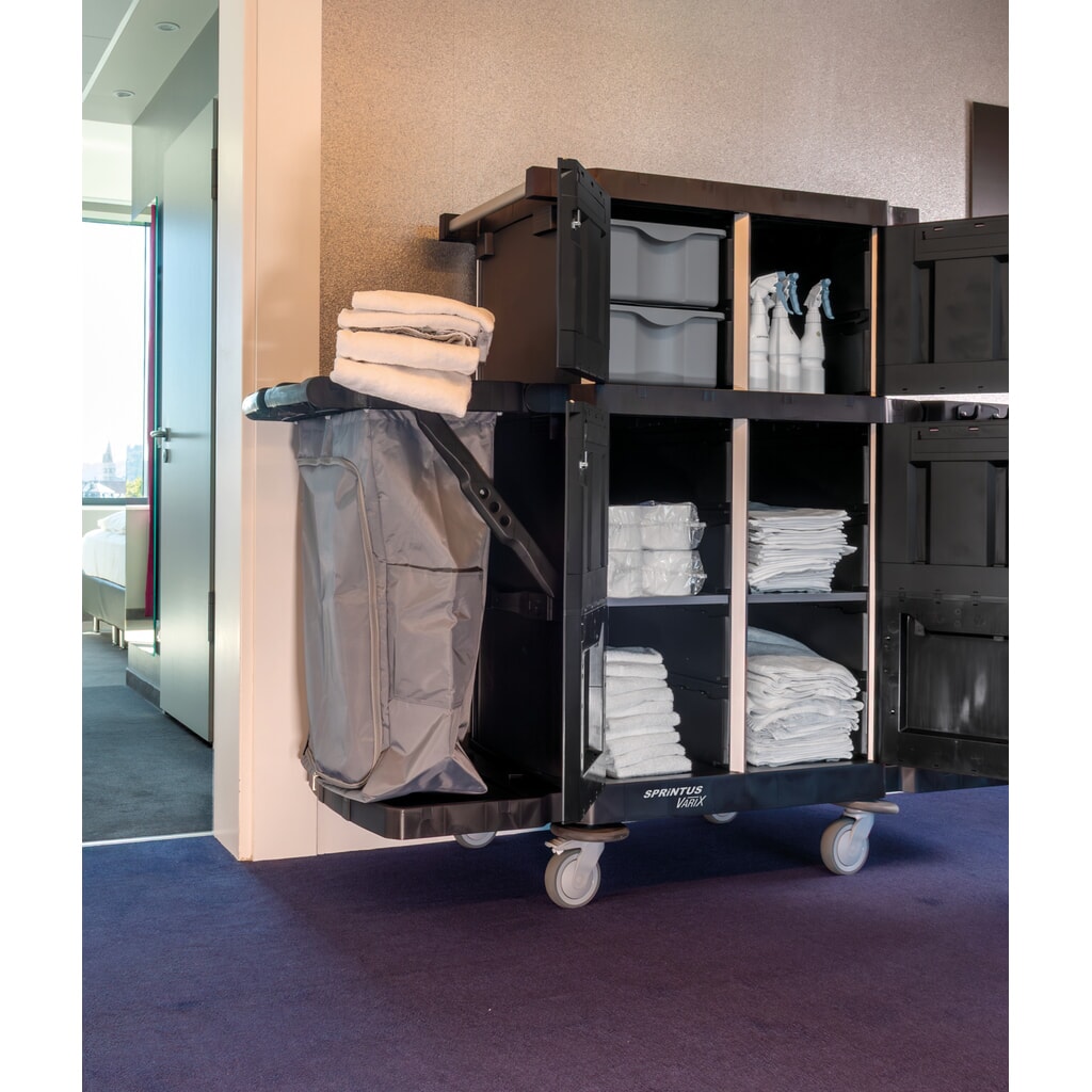 Produktabbildung Nr. 4: SPRiNTUS Reinigungswagen VARIX ZERO Compact ODP, 3 x 7-l-Eimer, 2 x 15-l-Eimer, 1 x Regalboden, 1 x 10-l-Schublade