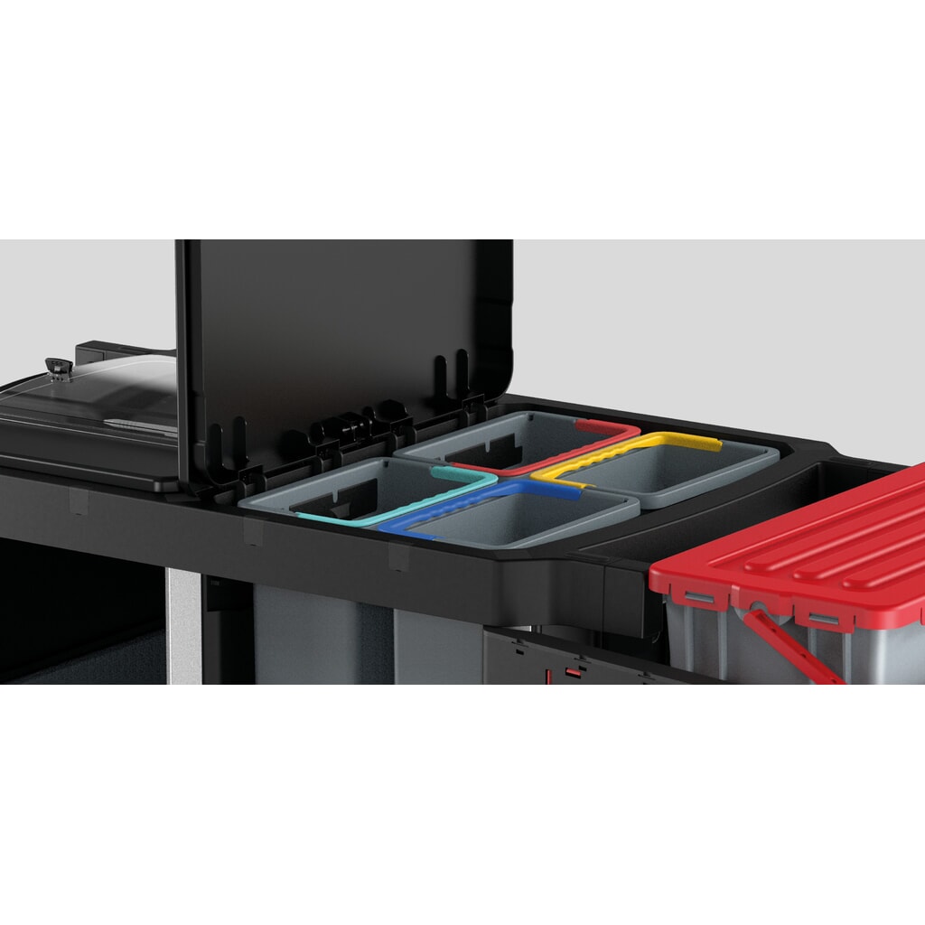 Produktabbildung Nr. 7: SPRiNTUS Reinigungswagen VARIX ZERO Compact ODP, 3 x 7-l-Eimer, 2 x 15-l-Eimer, 1 x Regalboden, 1 x 10-l-Schublade