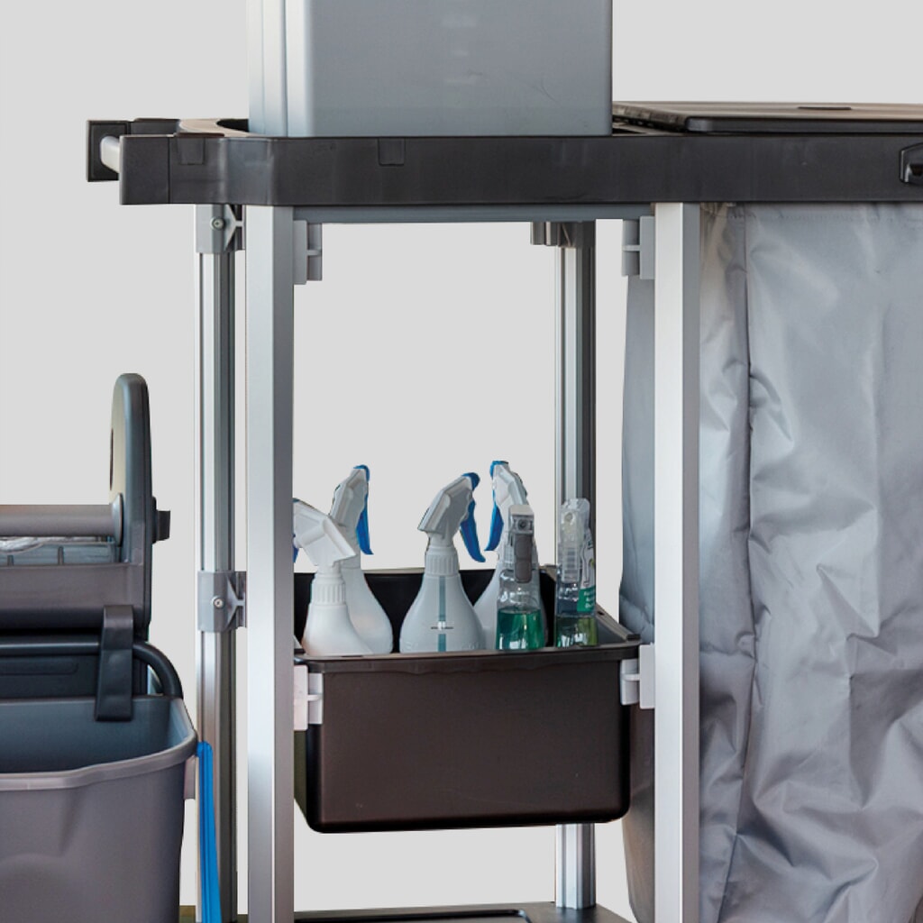 Produktabbildung Nr. 9: SPRiNTUS Reinigungswagen VARIX ZERO Compact ODP, 3 x 7-l-Eimer, 2 x 15-l-Eimer, 1 x Regalboden, 1 x 10-l-Schublade