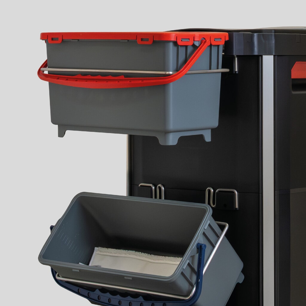 Produktabbildung Nr. 11: SPRiNTUS Reinigungswagen VARIX ZERO Compact ODP, 3 x 7-l-Eimer, 2 x 15-l-Eimer, 1 x Regalboden, 1 x 10-l-Schublade