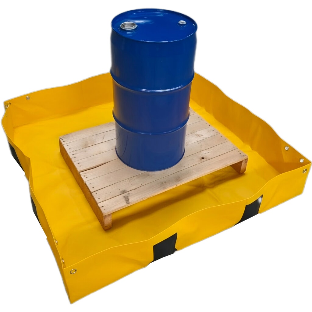 Produktabbildung: Steinbock® Faltbare Auffangwanne Light aus PVC, HxBxT 203 x 1.200 x 1.200 mm, Auffangvolumen 299 l