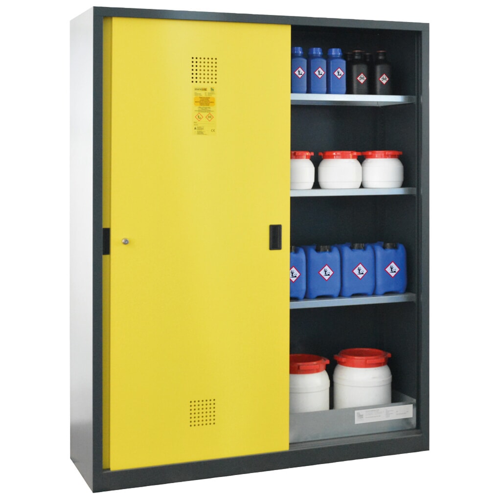 Produktabbildung: LaCont Chemikalienschrank CHS, HxBxT 1950 mm x 1500 mm x 500 mm, 2 Auffangwannen, 6 Fachböden