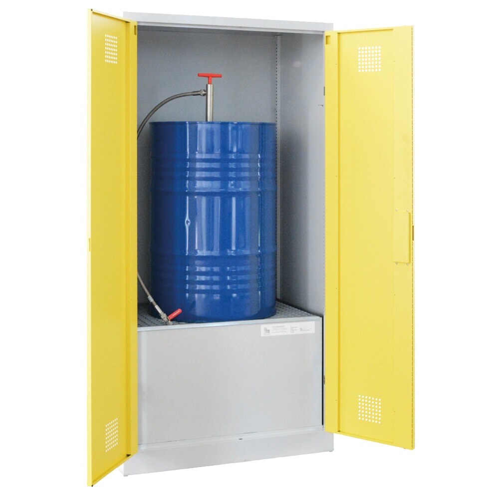 Produktabbildung: LaCont Umweltschrank UWS 200 P, für 1 x 200-Liter-Fass, StawaR-Auffangwanne, HxBxT 1950 mm x 950 mm x 645 mm,