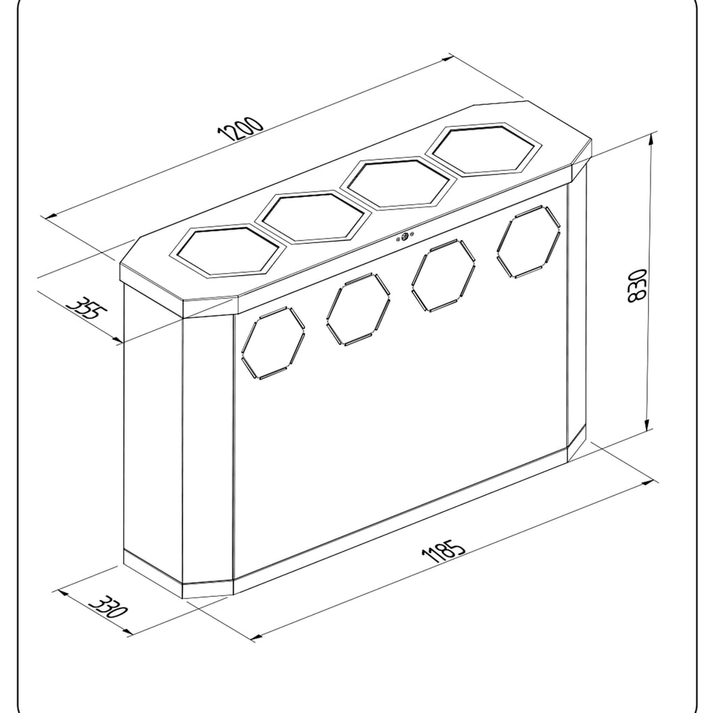 stumpf® Abfallbehälter, Sixco 4 swing, lichtgrau Produktabbildung Nr. 2: stumpf® Abfallbehälter, Sixco 4 swing, lichtgrau