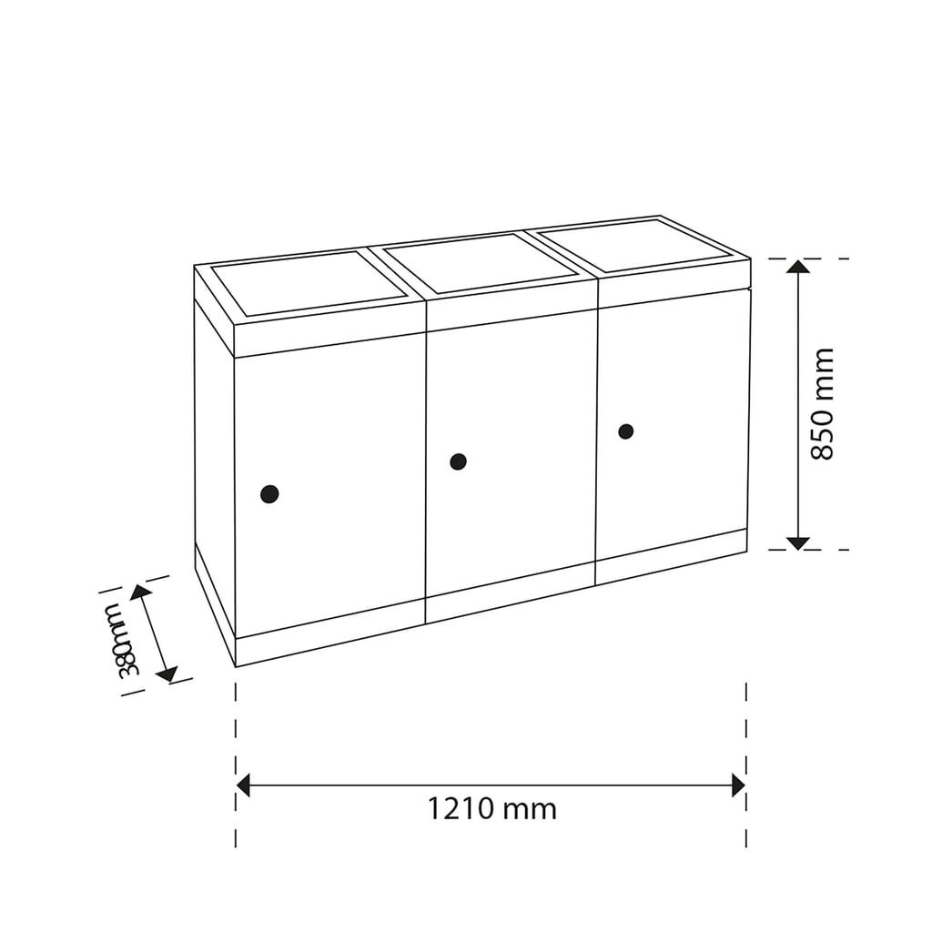stumpf® Abfallbehälter, Sixco 4 smart, lichtgrau Produktabbildung Nr. 5: stumpf® Abfallbehälter, Sixco 4 smart, lichtgrau