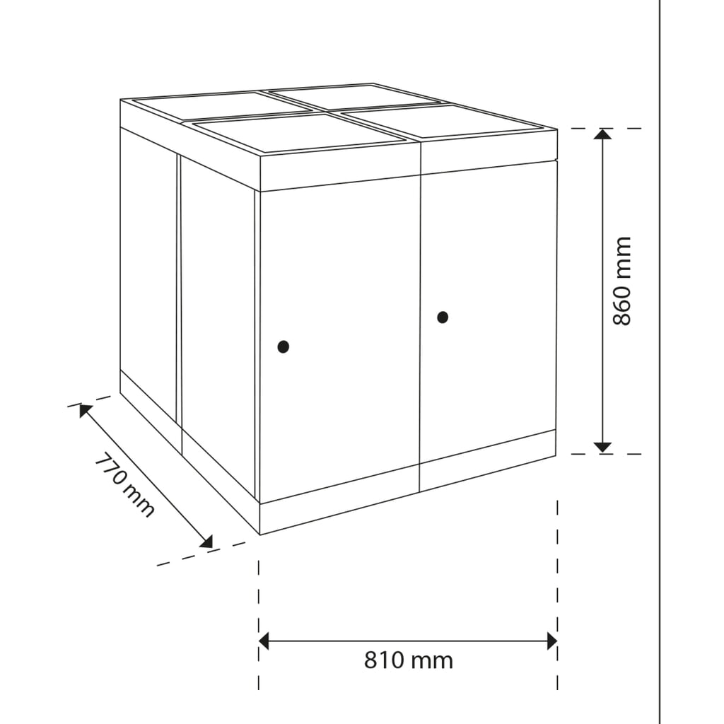 stumpf® Wertstoffsammler, 4x 30 Liter, bunt Produktabbildung Nr. 3: stumpf® Wertstoffsammler, 4x 30 Liter, bunt
