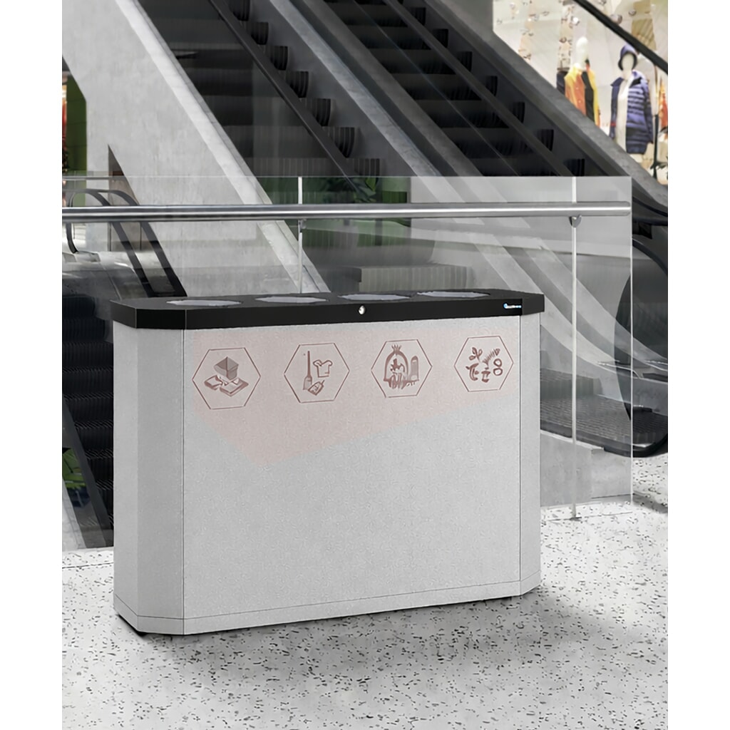 Produktabbildung Nr. 3: stumpf® Abfallbehälter, Sixco 4 swing, lichtgrau
