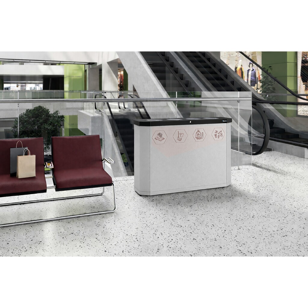 stumpf® Abfallbehälter, Sixco 4 swing, lichtgrau Produktabbildung Nr. 4: stumpf® Abfallbehälter, Sixco 4 swing, lichtgrau