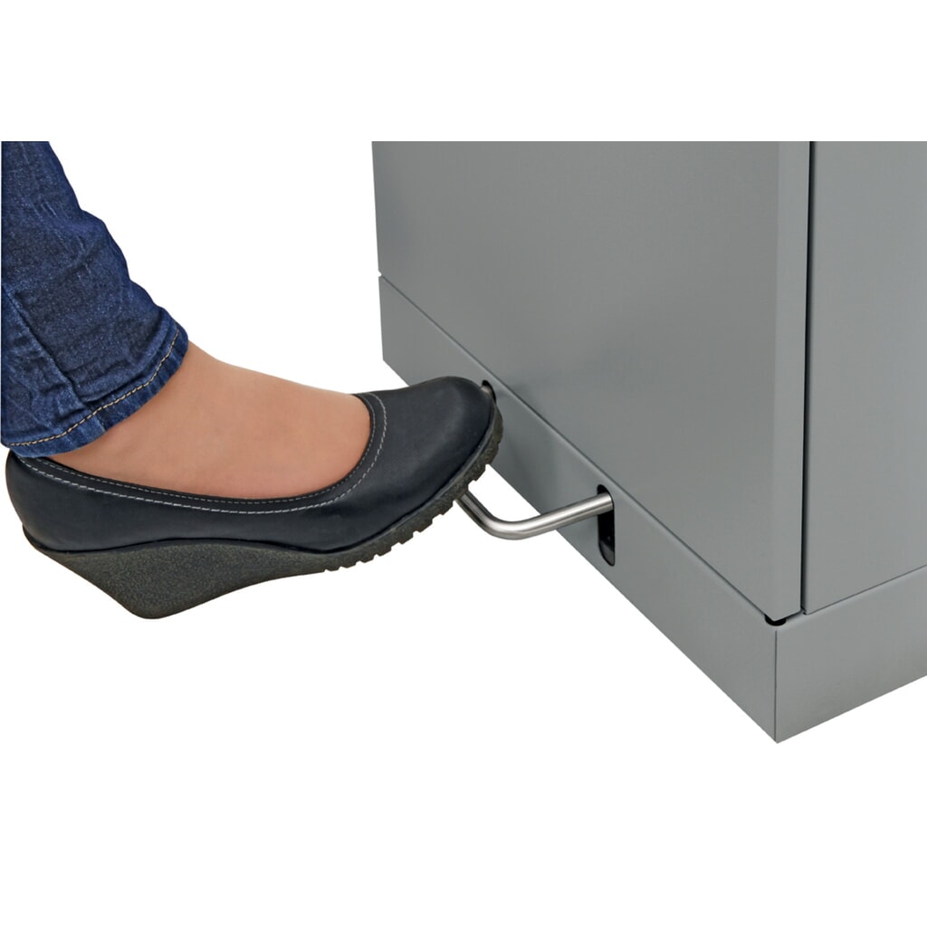 Produktabbildung Nr. 9: stumpf® Wertstoffsammler mit Fußpedal, inkl. Innenbehälter, Stahlblech, verzinkt, 45 Liter, graualuminium