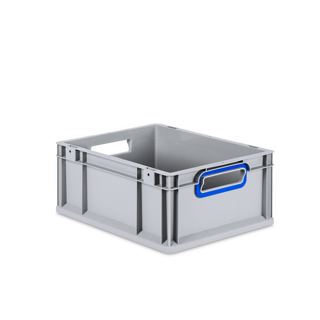 Produktabbildung: Allit Eurobox, mit blauen Grifföffnungen, HxBxT 170 x 400 x 300 mm, 16 Liter