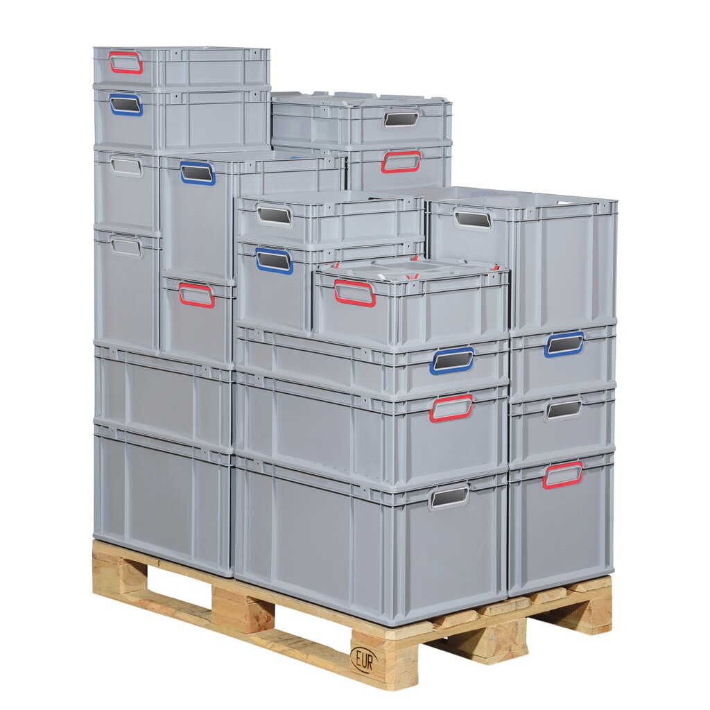 Produktabbildung Nr. 2: Allit Eurobox, mit roten Griffmulden, HxBxT 170 x 400 x 300 mm, 16 Liter