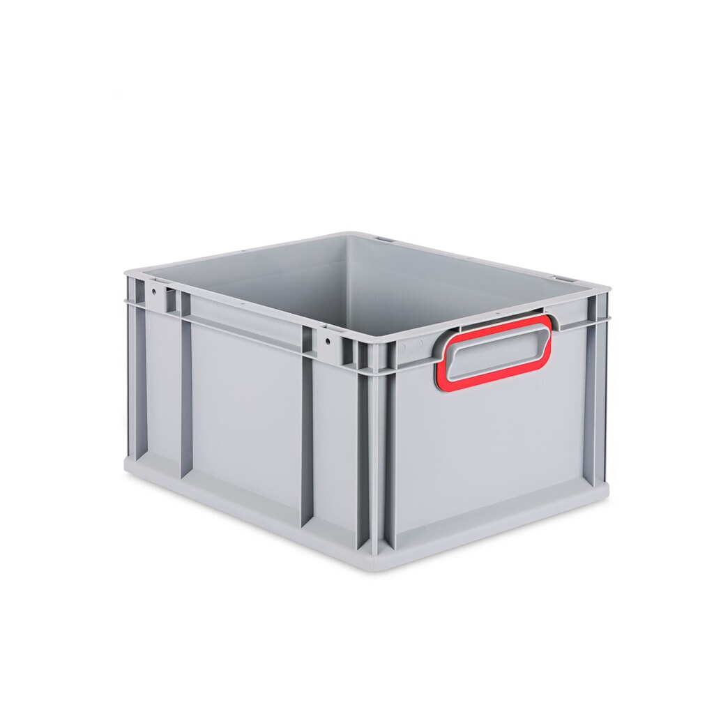 Allit Eurobox, mit roten Griffmulden, HxBxT 220 x 400 x 300 mm, 20 Liter Produktabbildung: Allit Eurobox, mit roten Griffmulden, HxBxT 220 x 400 x 300 mm, 20 Liter
