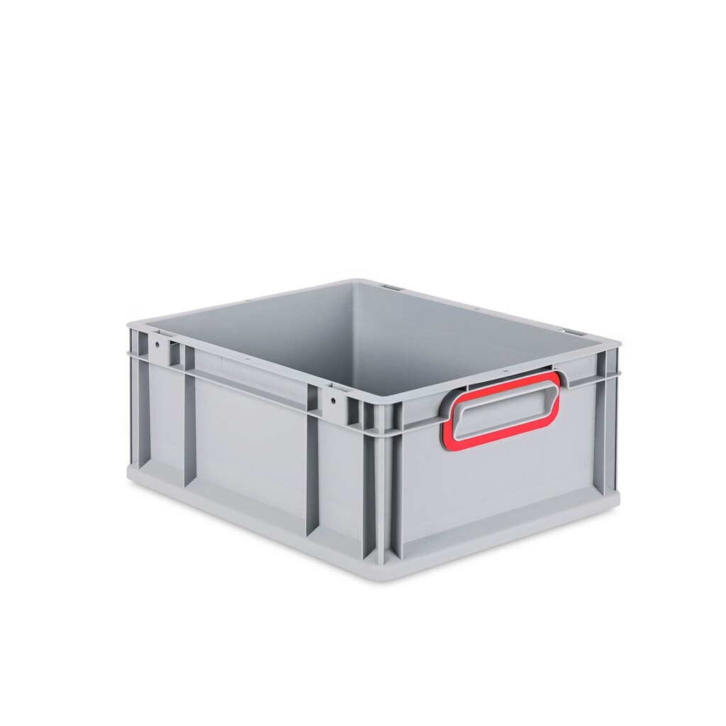 Produktabbildung: Allit Eurobox, mit roten Griffmulden, HxBxT 170 x 400 x 300 mm, 16 Liter