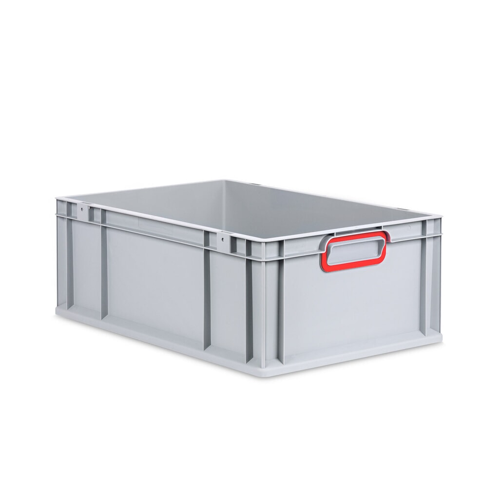Produktabbildung: Allit Eurobox, mit roten Griffmulden, HxBxT 220 x 600 x 400 mm, 44 Liter