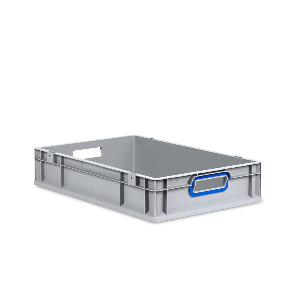 Allit Eurobox, mit blauen Grifföffnungen, HxBxT 120 x 600 x 400 mm, 23 Liter Produktabbildung: Allit Eurobox, mit blauen Grifföffnungen, HxBxT 120 x 600 x 400 mm, 23 Liter