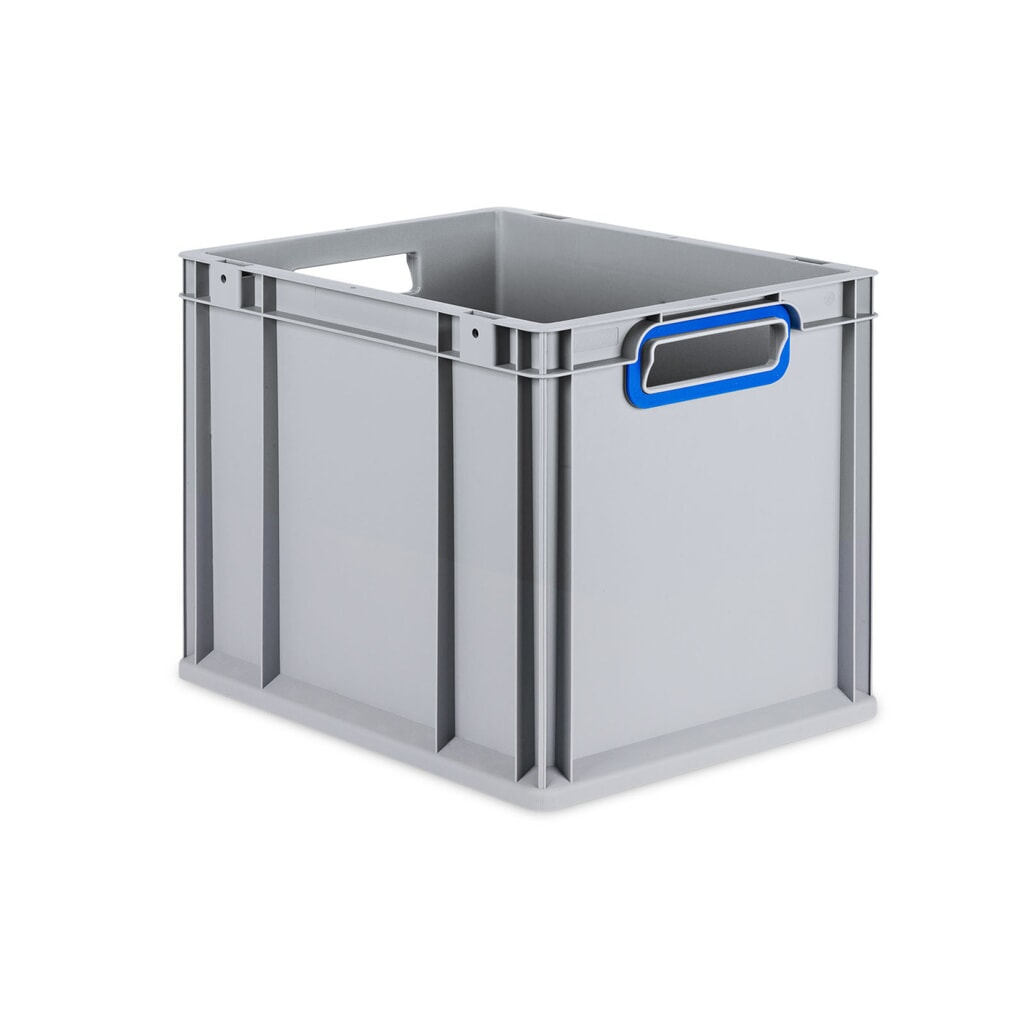 Allit Eurobox, mit blauen Grifföffnungen, HxBxT 320 x 400 x 300 mm, 30 Liter Produktabbildung: Allit Eurobox, mit blauen Grifföffnungen, HxBxT 320 x 400 x 300 mm, 30 Liter