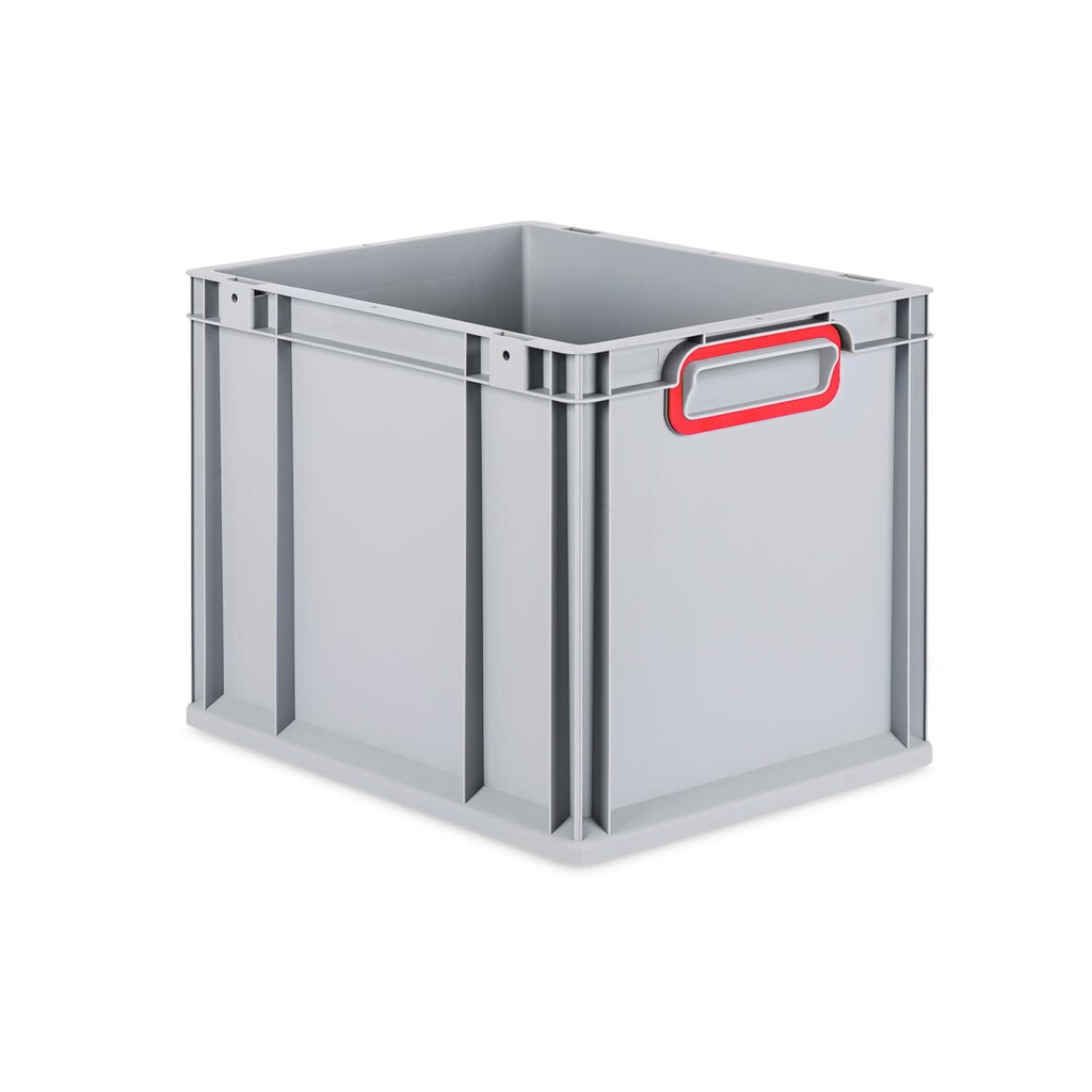 Allit Eurobox, mit roten Griffmulden, HxBxT 320 x 400 x 300 mm, 30 Liter Produktabbildung: Allit Eurobox, mit roten Griffmulden, HxBxT 320 x 400 x 300 mm, 30 Liter