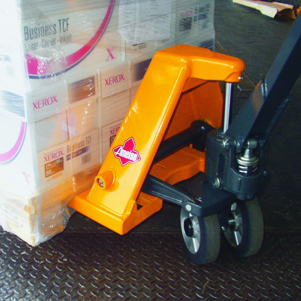 Produktabbildung Nr. 8: B-Ware Handhubwagen Ameise®, TK 2.500 kg, GL 1.150 mm, Polyurethan, Tandemrollen, RAL 1028 melonengelb