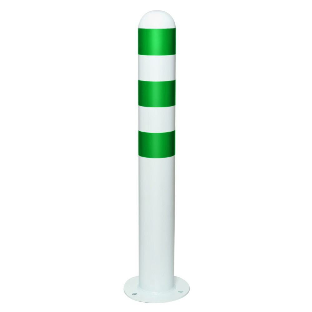 Zdjęcie produktu nr 1: Stacja ładująca II Słupek ochronny o średnicy 108 mm Wysokość 800 mm Stal powlekana tworzywem sztucznym zielone pierścienie odblaskowe