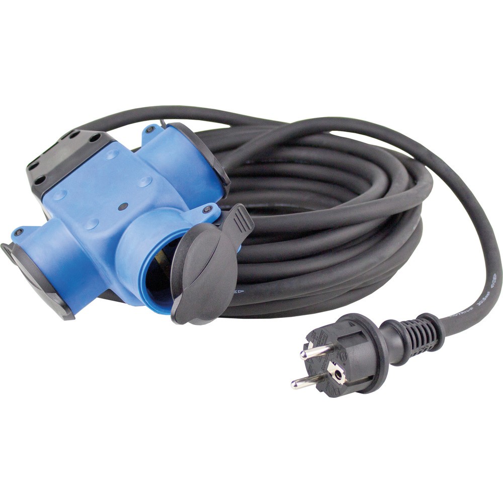 Produktabbildung: 3fach Gummiverteiler "AKTION" blau, 10m