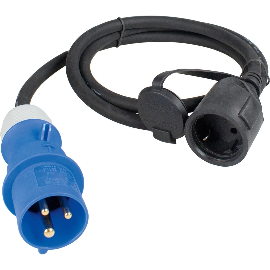 as-Schwabe Adapterleitung 1,5m, schwarz, CEE