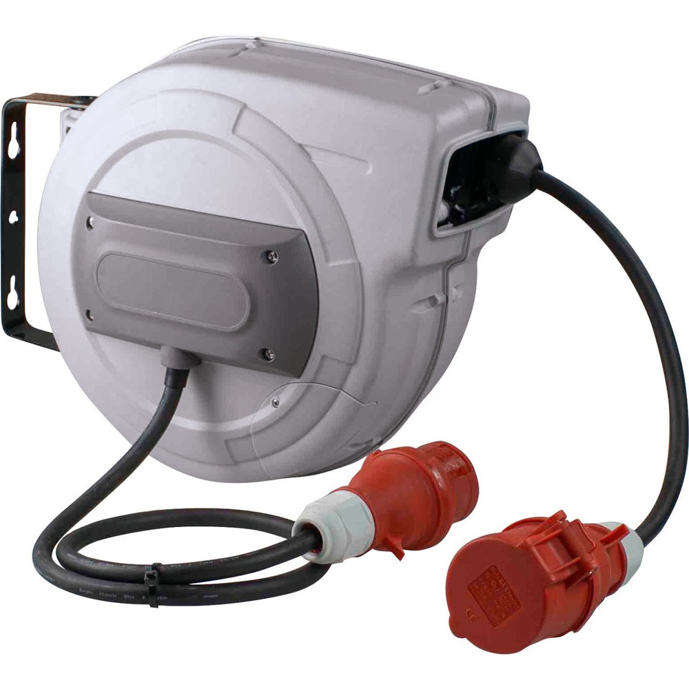 Produktabbildung: autom. CEE-Kabelaufroller 400V, 10 m Kupp­lungs­lei­tung und 1 m Ste­cker­zu­lei­tung H07RN-F 5G1,5
