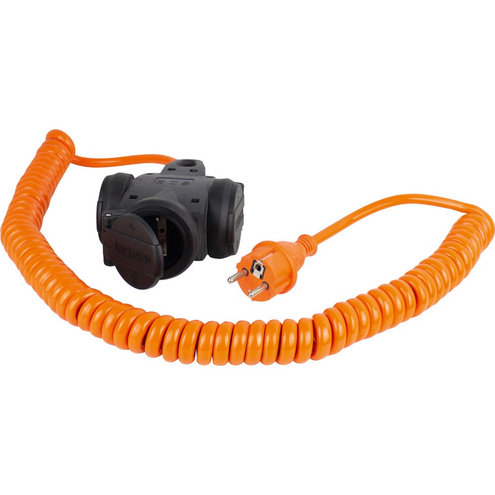 Produktabbildung: Baustellen-Spiralkabel 5m, orange, 3fach