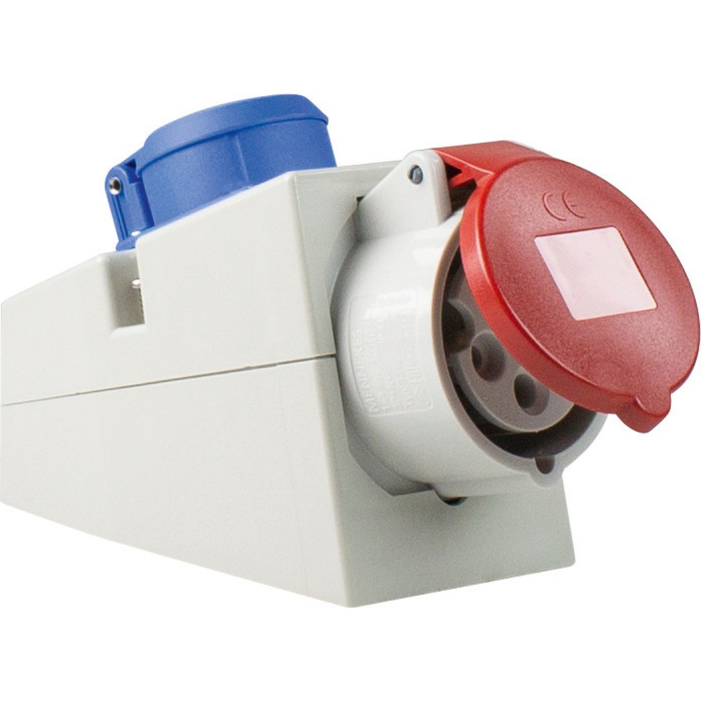 Produktabbildung: CEE Wand-Kombi-Dose 400V/16A