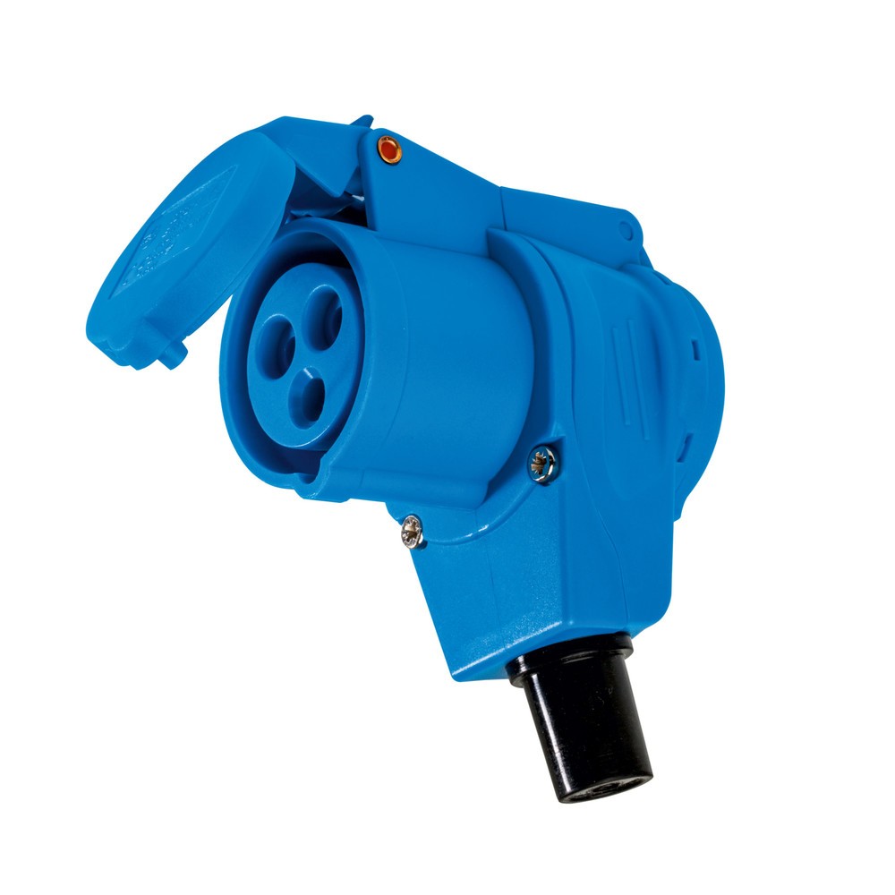 Produktabbildung: CEE-Winkelkupplung 230V/16A, blau
