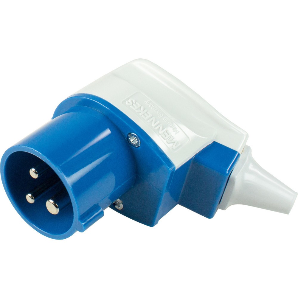 Produktabbildung: CEE-Winkelstecker 230V/16A/3polig, blau