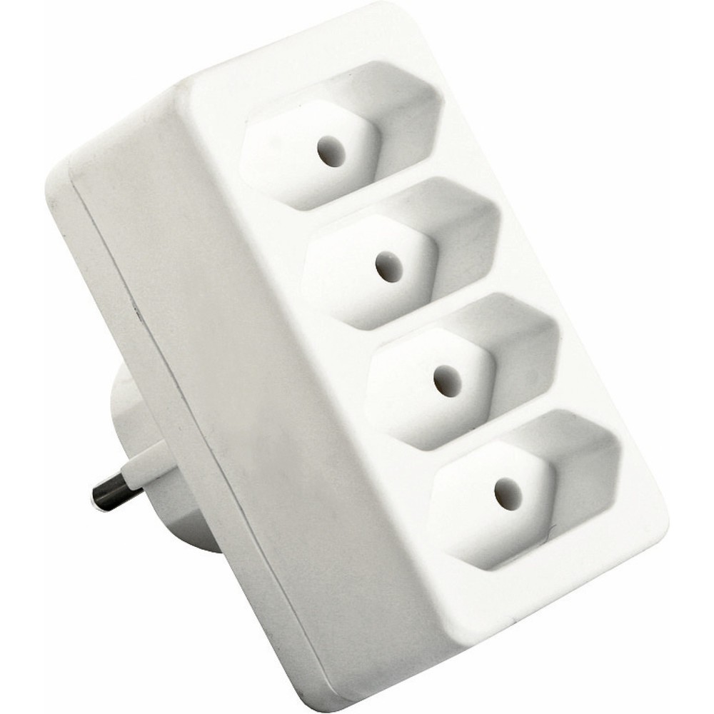 Produktabbildung: Euro-Multistecker 4-fach, weiß