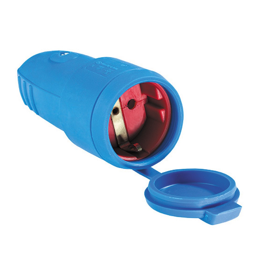 Produktabbildung: Gummikupplung, blau mit Deckel