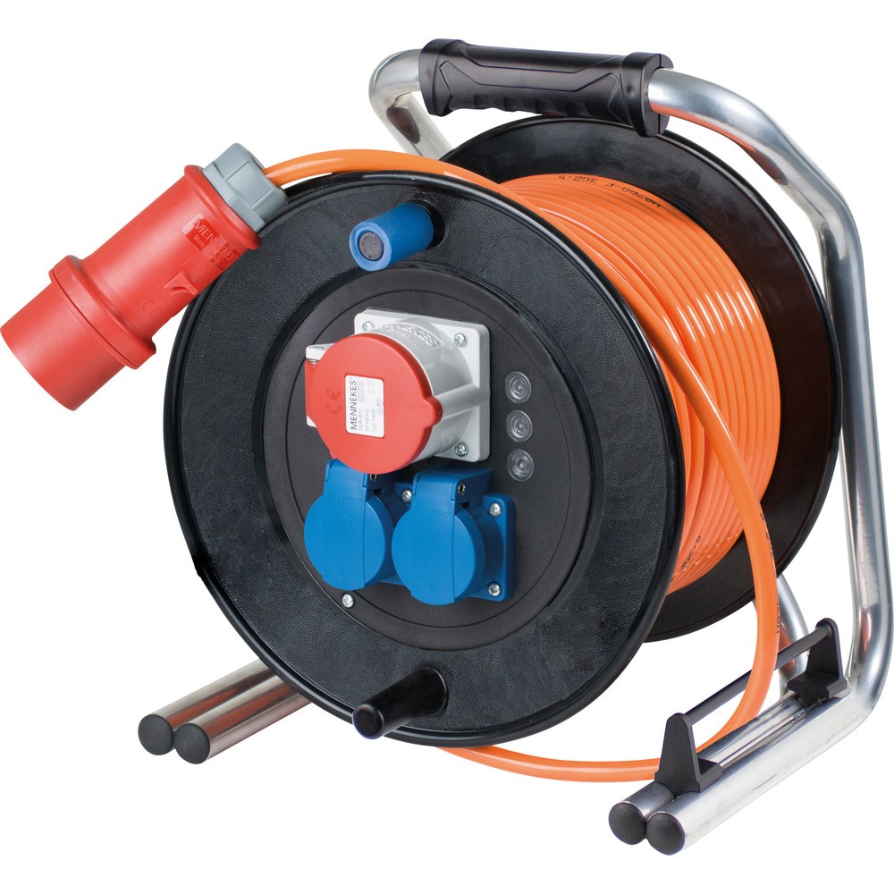 Produktabbildung: Hartgummi-CEE-Kabeltrommel 290mm Durchmess. 40m, H07BQ-F 5G1,5