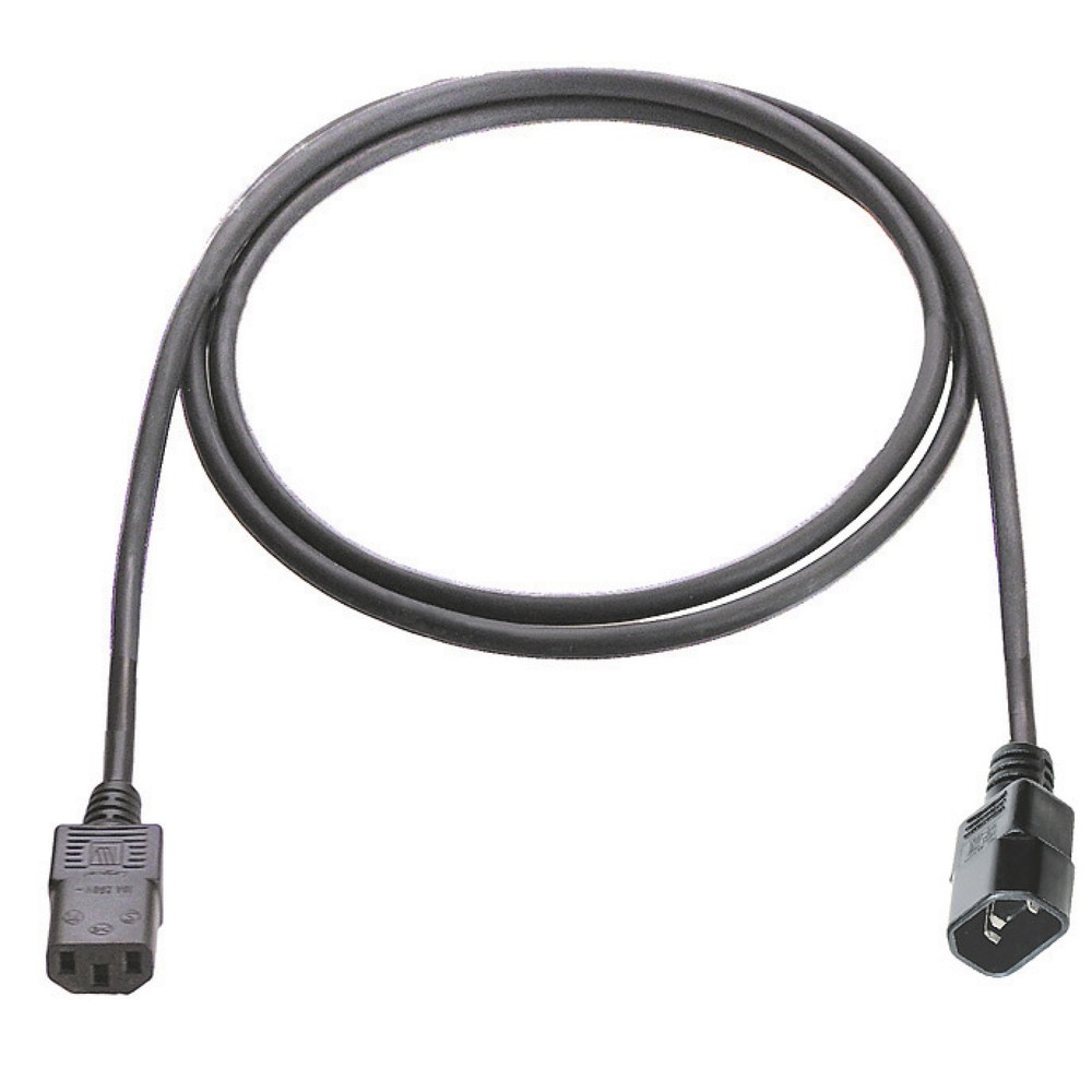 Produktabbildung: Kaltgeräte-Verlängerung 70°C 2m, schwarz