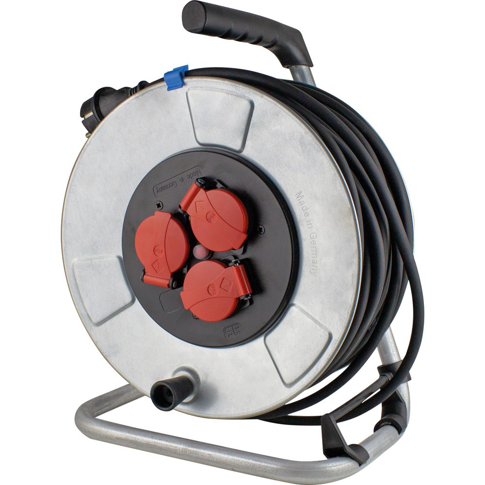 Produktabbildung: Metall-Kabeltrommel 285mm Durchmess. 25 m leichte Gummischlauchleitung