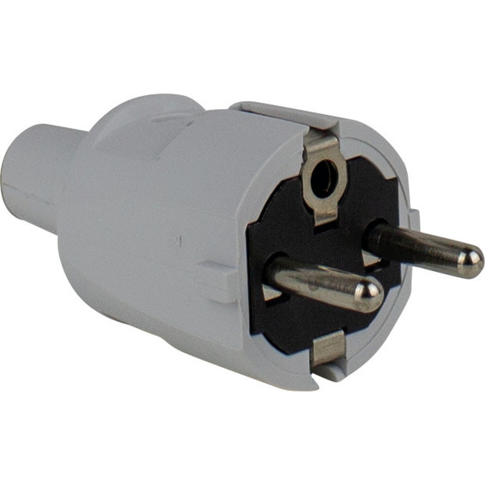 Produktabbildung: PVC-Schutzkontakt-Stecker, grau