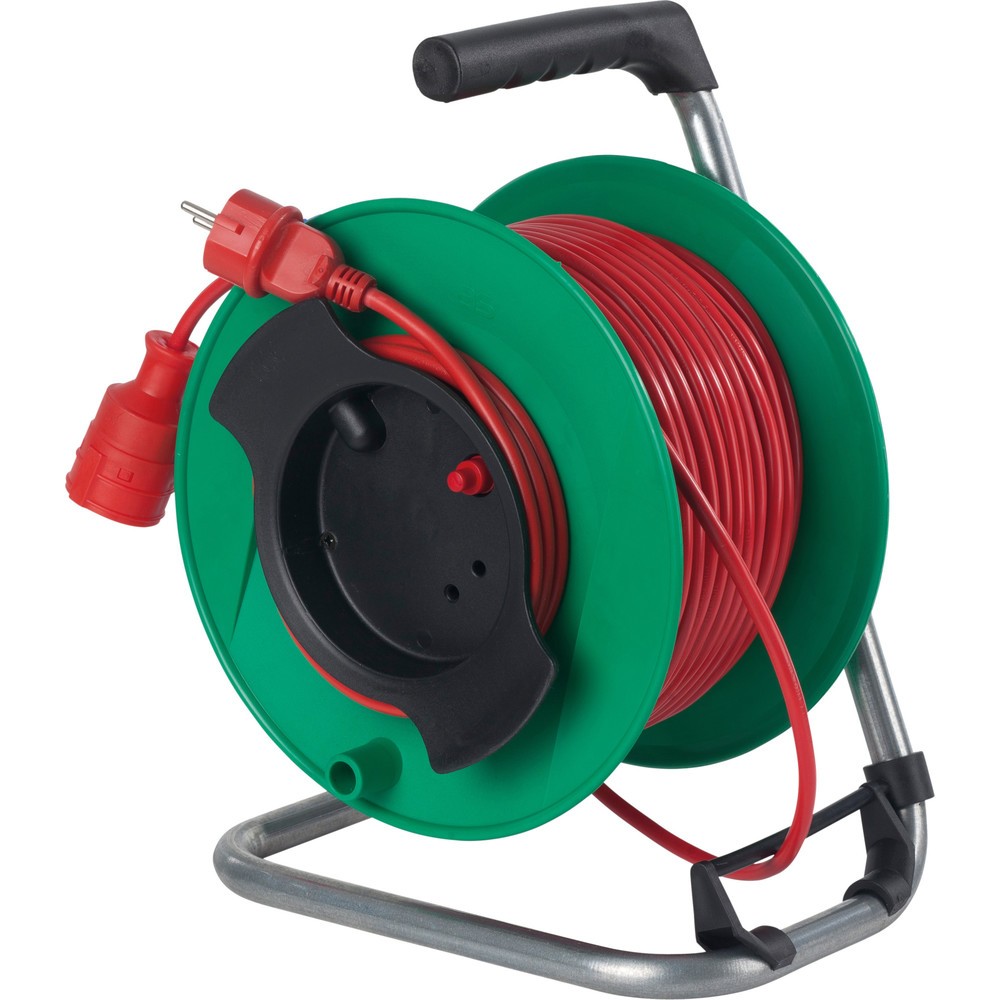 Produktabbildung: Sicherheits-Gerätetrommel 230mm Durchmess. grün 25m Kunststoffmantelleitung