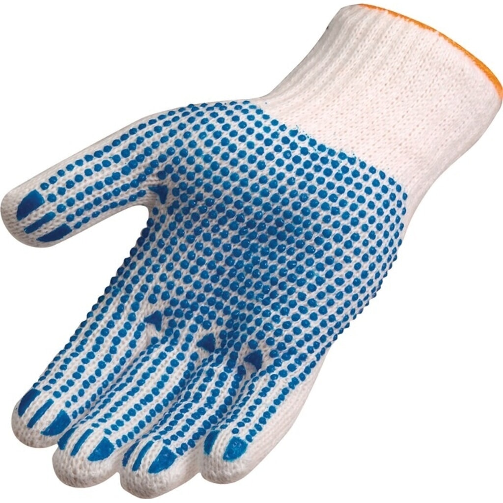 Produktabbildung: AT Handschuhe Gr.9/10 weiß/blau EN 388 PSA
