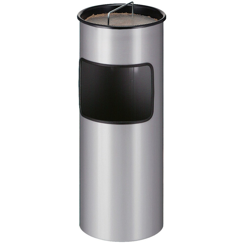 Produktabbildung: Ascher-Abfall-Kombination, mit Stahl-Inneneimer, rund, 30 Liter, aluminiumgrau