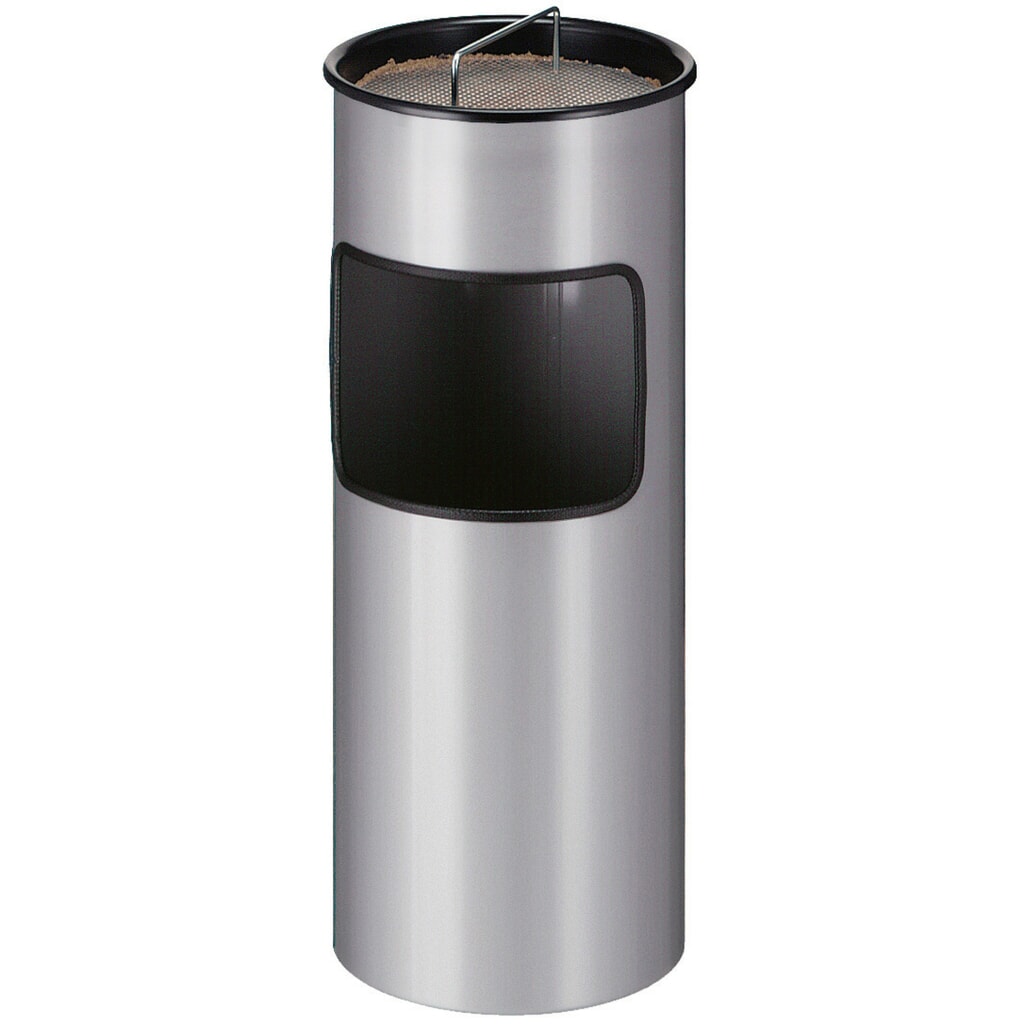 Produktabbildung: Ascher-Abfall-Kombination, mit Stahl-Inneneimer, rund, 30 Liter, aluminiumgrau