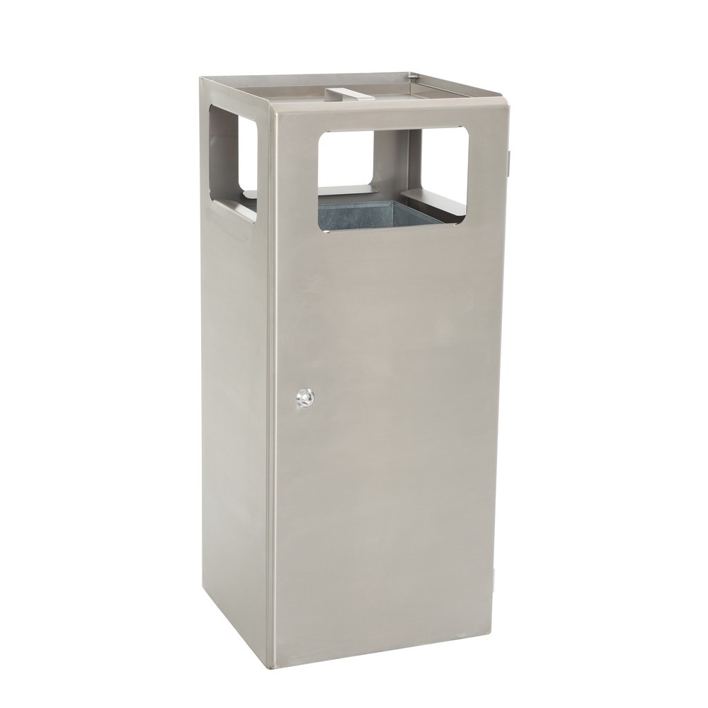Produktabbildung: Ascher-Abfall-Kombination Pyramide, quadratisch, Basisbehälter aus Edelstahl, 70 Liter