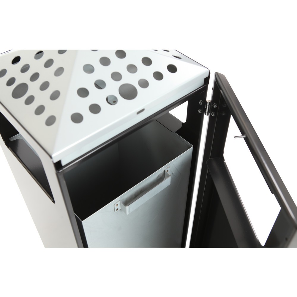 Produktabbildung Nr. 8: Ascher-Abfall-Kombination Pyramide, quadratisch, Basisbehälter aus Edelstahl, 70 Liter, schwarz