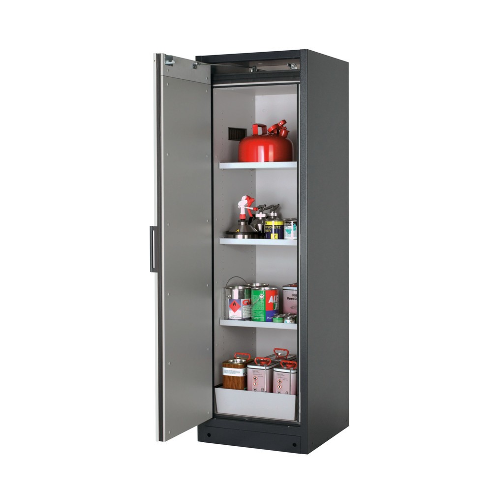 Produktabbildung: asecos® Sicherheitsschrank Q-PEGASUS/Typ 90, 3 Fachböden, HxBxT 1.953 x 599 x 615 mm, lichtgrau