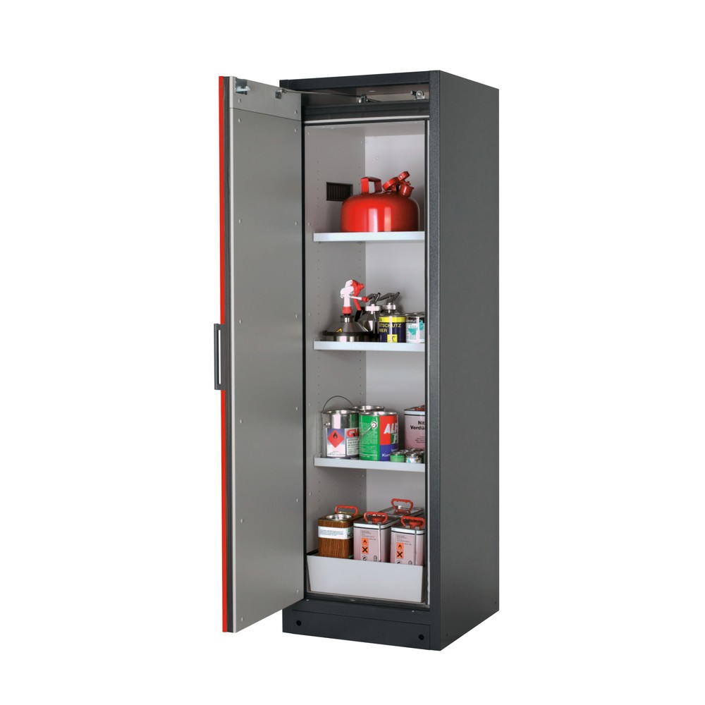 Produktabbildung: asecos® Sicherheitsschrank Q-PEGASUS/Typ 90, 3 Fachböden, HxBxT 1.953 x 599 x 615 mm, verkehrsrot