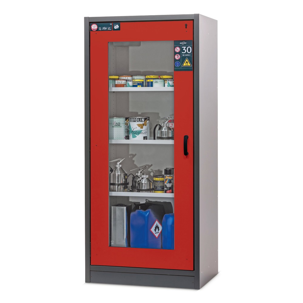 Produktabbildung Nr. 3: asecos® Sicherheitsschrank Typ 30 mit Glastür, HxBxT 1.947 x 864 x 620 mm, anthrazitgrau/goldgelb