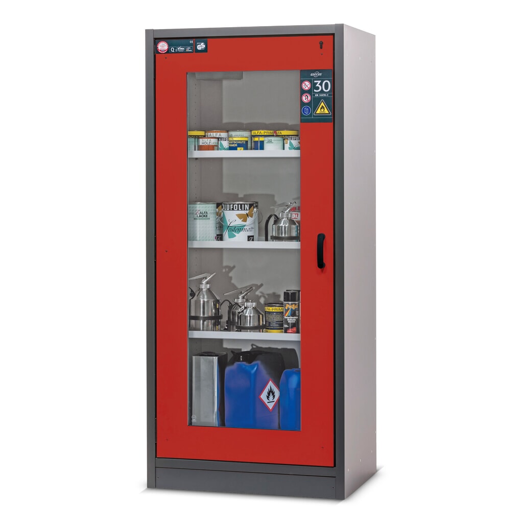 Produktabbildung Nr. 3: asecos® Brandschutzschrank Typ 30 mit Glastür, HxBxT 1.947 x 864 x 620 mm, anthrazitgrau, goldgelb