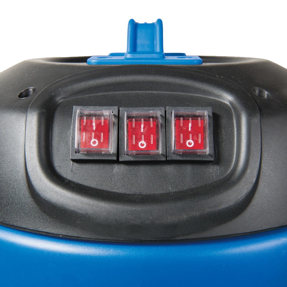 Número de imagen del producto 3: HEMMDAL aspirador industrial, mojado + seco, contenedor de acero inoxidable, 3.000 W, 80 l, bastidor inclinable, manillar, manguera de descarga