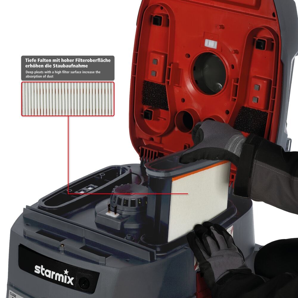 Immagine del prodotto n. 5: Aspirapolvere industriale starmix iPulse, classe di polveri M, telaio ribaltabile, 1.600 W, 35 l